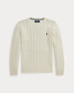 Maglia Polo Ralph Lauren panna in cotone a trecce
