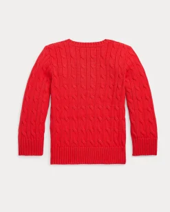 Maglia Polo Ralph Lauren rossa in cotone a trecce