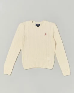 Maglia Ralph Lauren avorio in lana e cachemire a trecce