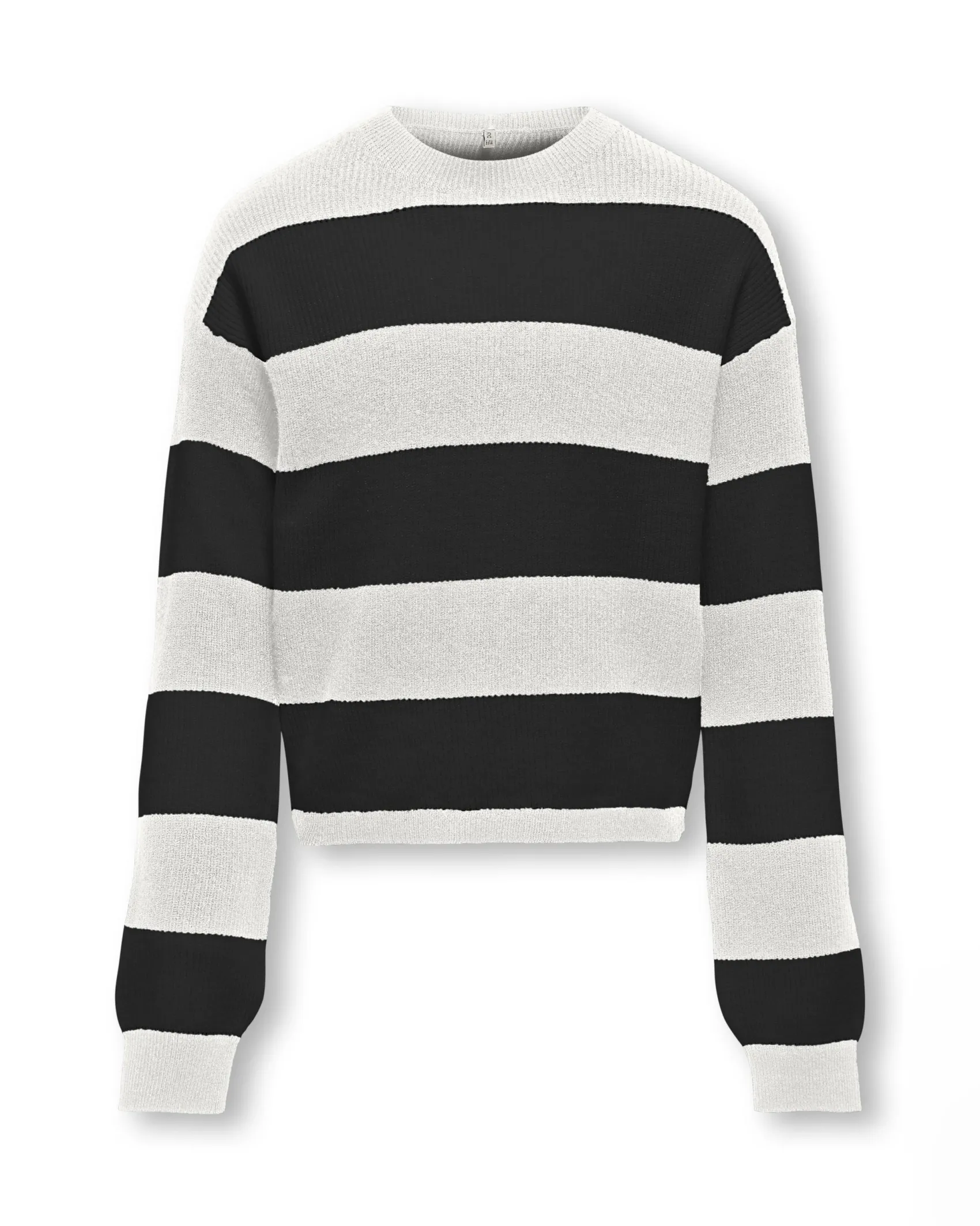 Maglia relaxed panna e nera a fantasia rigata