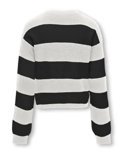 Maglia relaxed panna e nera a fantasia rigata