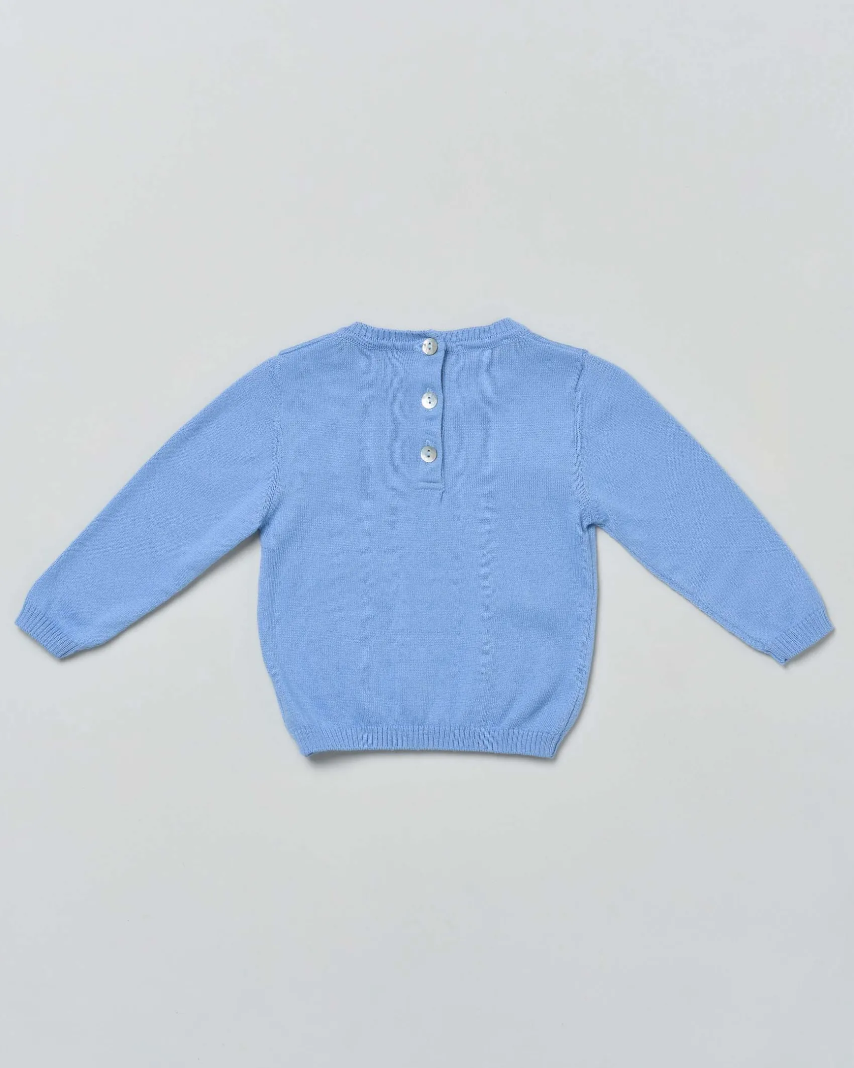Maglioncino azzurro girocollo in puro cotone