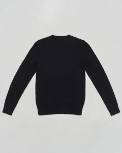 Maglioncino Diesel nero in maglia di misto viscosa e lana con mini logo