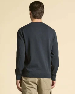 Maglioncino girocollo Aeronautica Militare blu in puro cotone