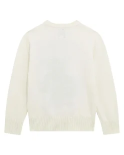 Maglioncino Guess avorio in misto cotone con orsetto