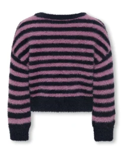 Maglioncino Kids Only pelosetto a righe blu e rosa