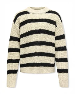 Maglioncino Kids Only tricot a righe avorio e blu