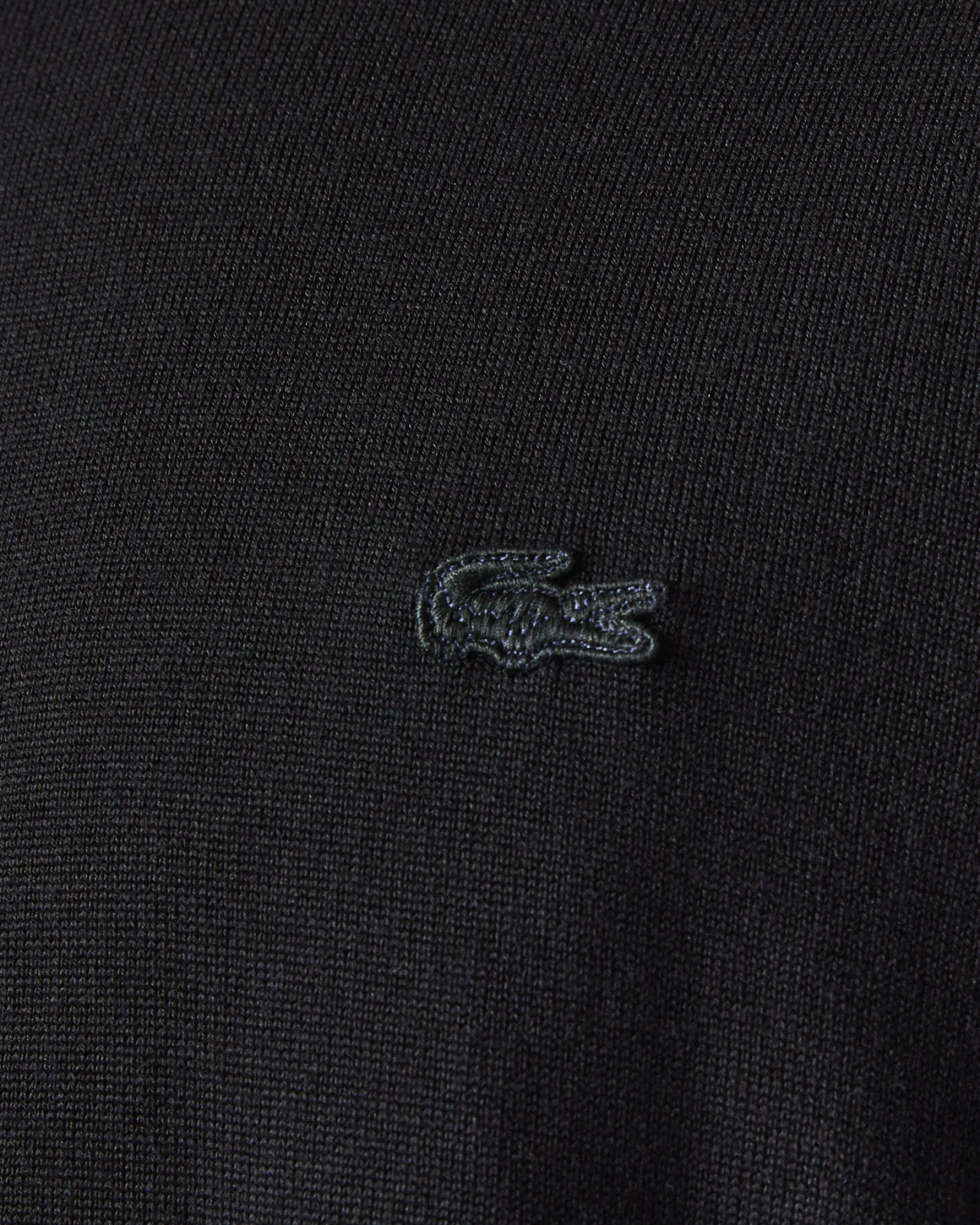 Maglioncino Lacoste nero girocollo in pura lana merinos