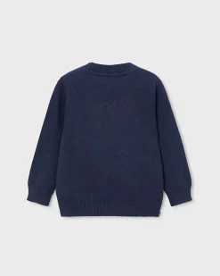 Maglioncino Mayoral blu in misto cotone e lana