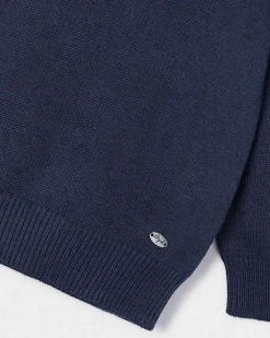 Maglioncino Mayoral blu in misto cotone e lana