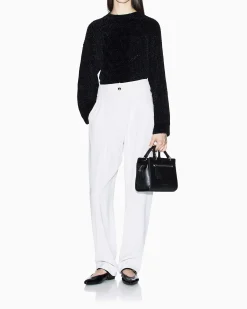 Maglione Armani Exchange nero in tessuto effetto velluto in rilievo