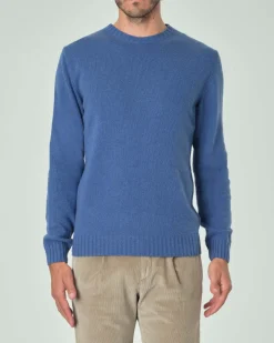 Maglione girocollo Ashki.i avio in misto lana e cachemire finezza 7