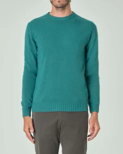Maglione girocollo Ashki.i verde menta in misto lana e cachemire finezza 7