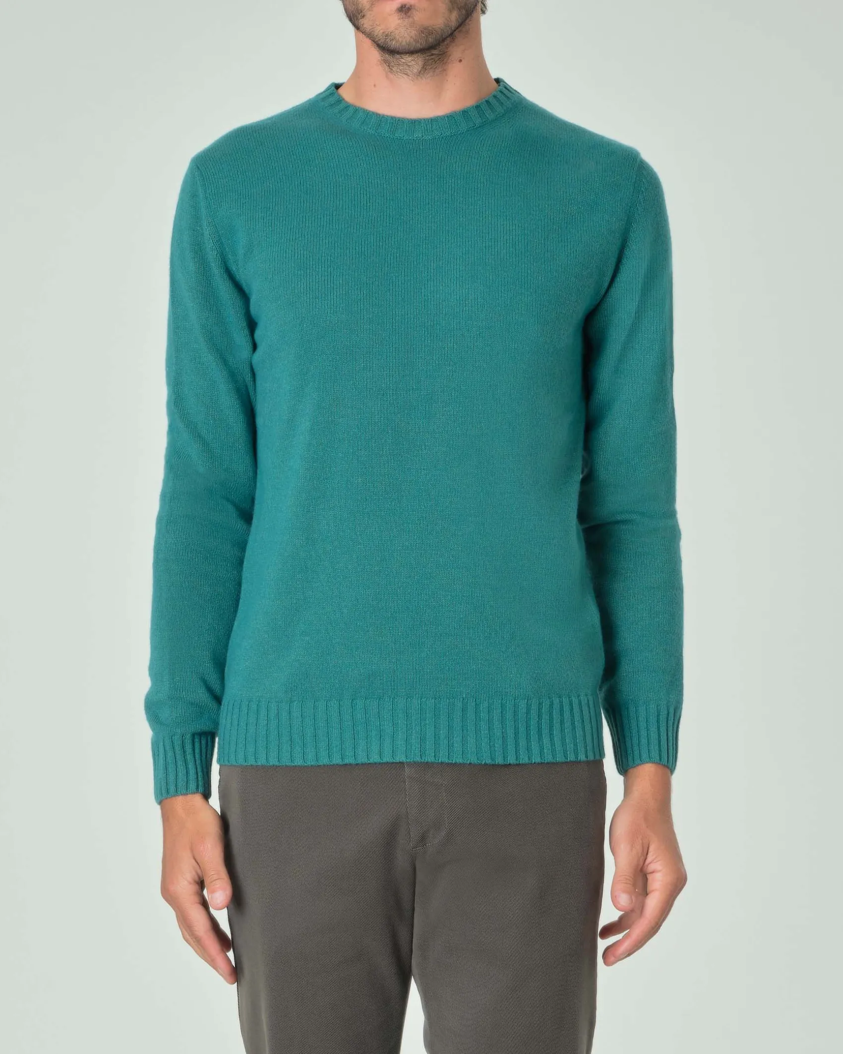 Maglione girocollo Ashki.i verde menta in misto lana e cachemire finezza 7
