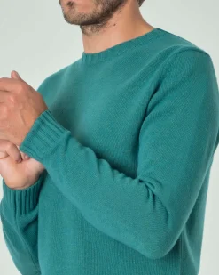 Maglione girocollo Ashki.i verde menta in misto lana e cachemire finezza 7