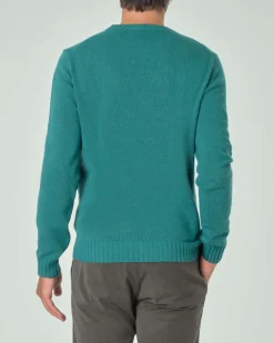 Maglione girocollo Ashki.i verde menta in misto lana e cachemire finezza 7