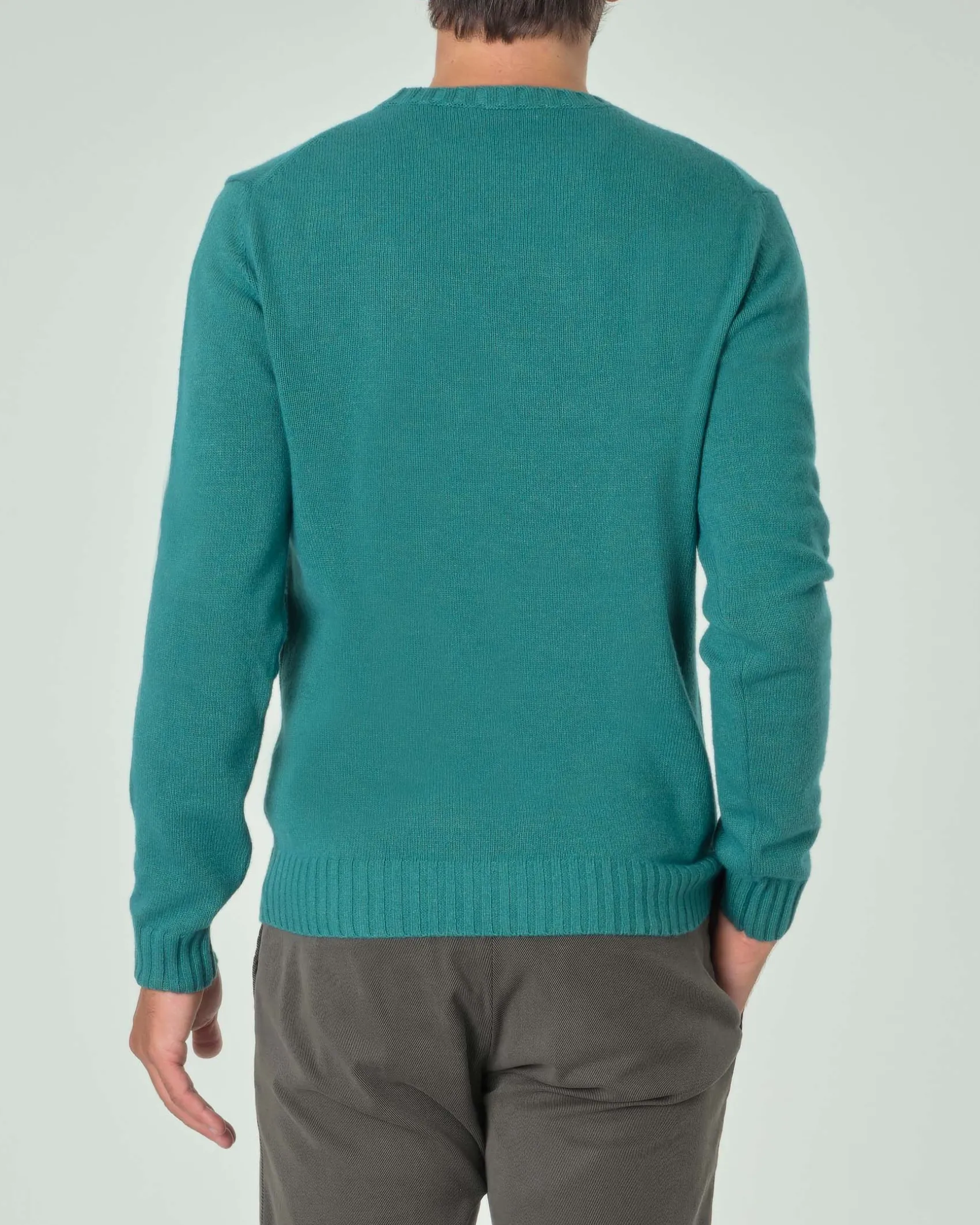 Maglione girocollo Ashki.i verde menta in misto lana e cachemire finezza 7