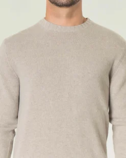 Maglione girocollo Ashki.i beige in misto lana e cachemire finezza 7