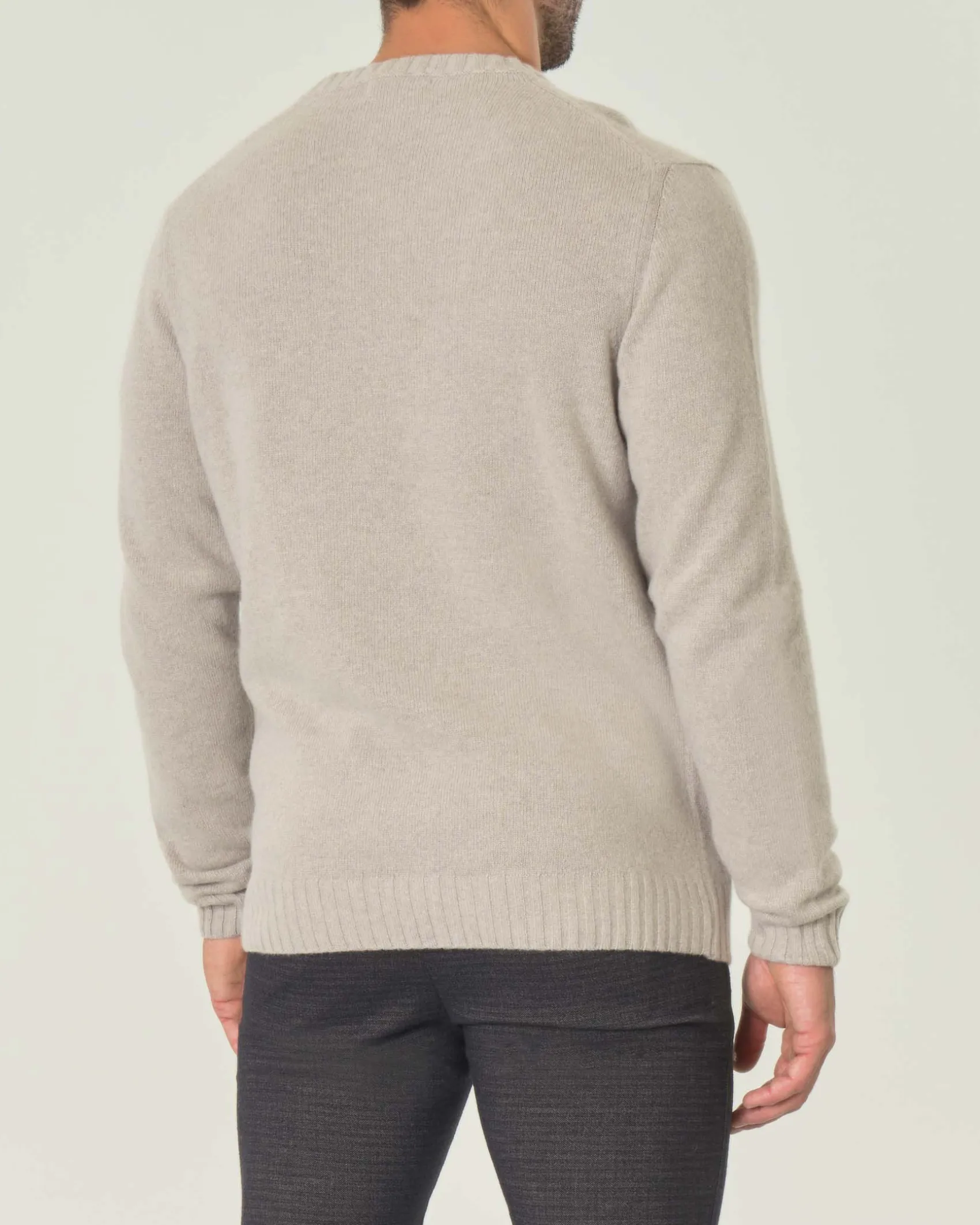 Maglione girocollo Ashki.i beige in misto lana e cachemire finezza 7