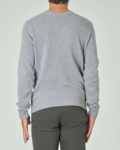 Maglione girocollo Ashki.i grigio in misto lana e cachemire finezza 7