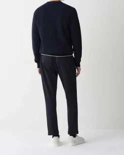 Maglione girocollo Colmar Originals blu in lambswool di misto lana