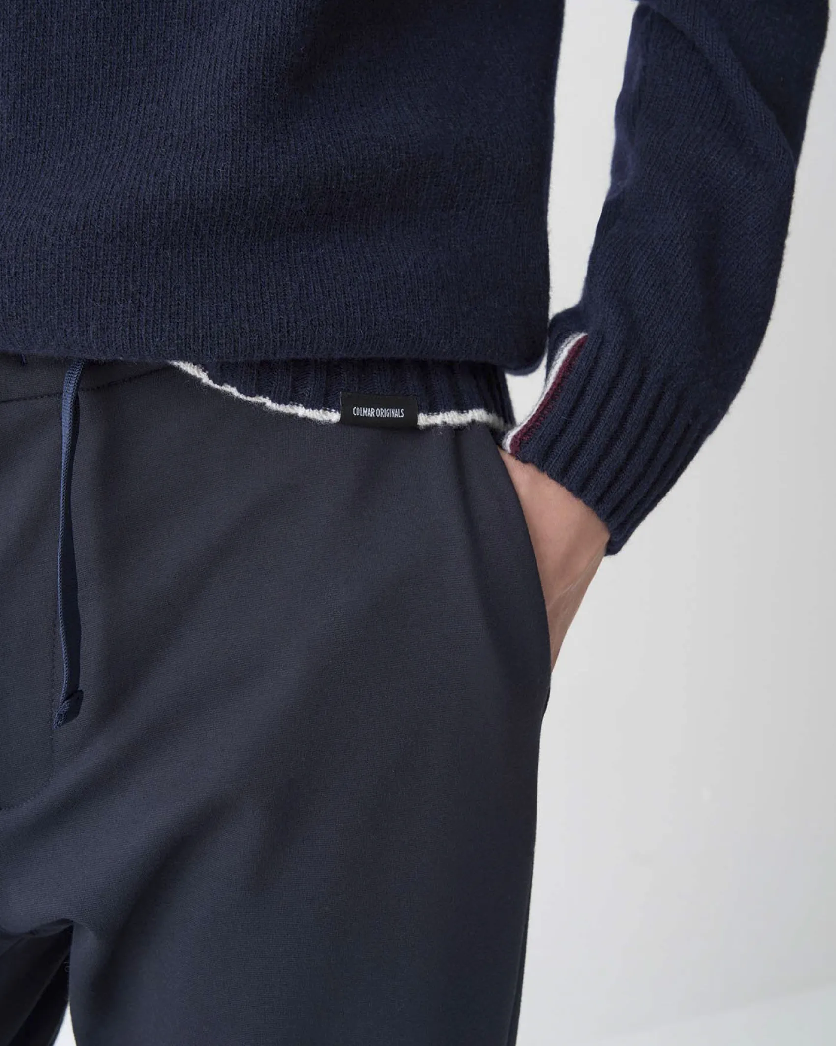 Maglione girocollo Colmar Originals blu in lambswool di misto lana