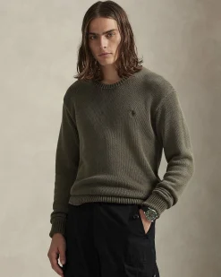 Maglione girocollo Polo Ralph Lauren verde militare tinto in capo