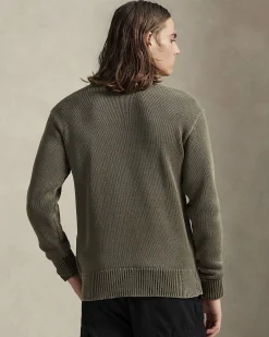 Maglione girocollo Polo Ralph Lauren verde militare tinto in capo