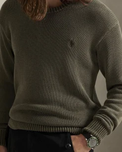Maglione girocollo Polo Ralph Lauren verde militare tinto in capo