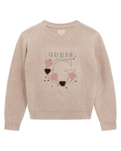 Maglione Guess in ciniglia rosa tricot