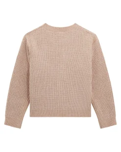 Maglione Guess rosa in ciniglia lavorato tricot