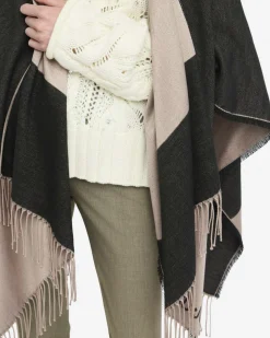 Mantella Liu Jo Accessories nera in acrilico con frange e logo