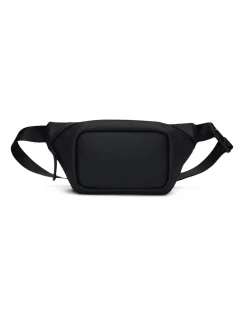 Marsupio Bum Bag Mini Rains nero in tessuto tecnico impermeabile effetto gommato