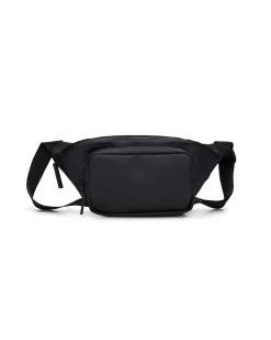 Marsupio Bum Bag Rains nero in tessuto tecnico impermeabile effetto gommato
