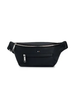 Marsupio nero Boss in similpelle martellata