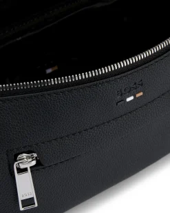 Marsupio nero Boss in similpelle martellata