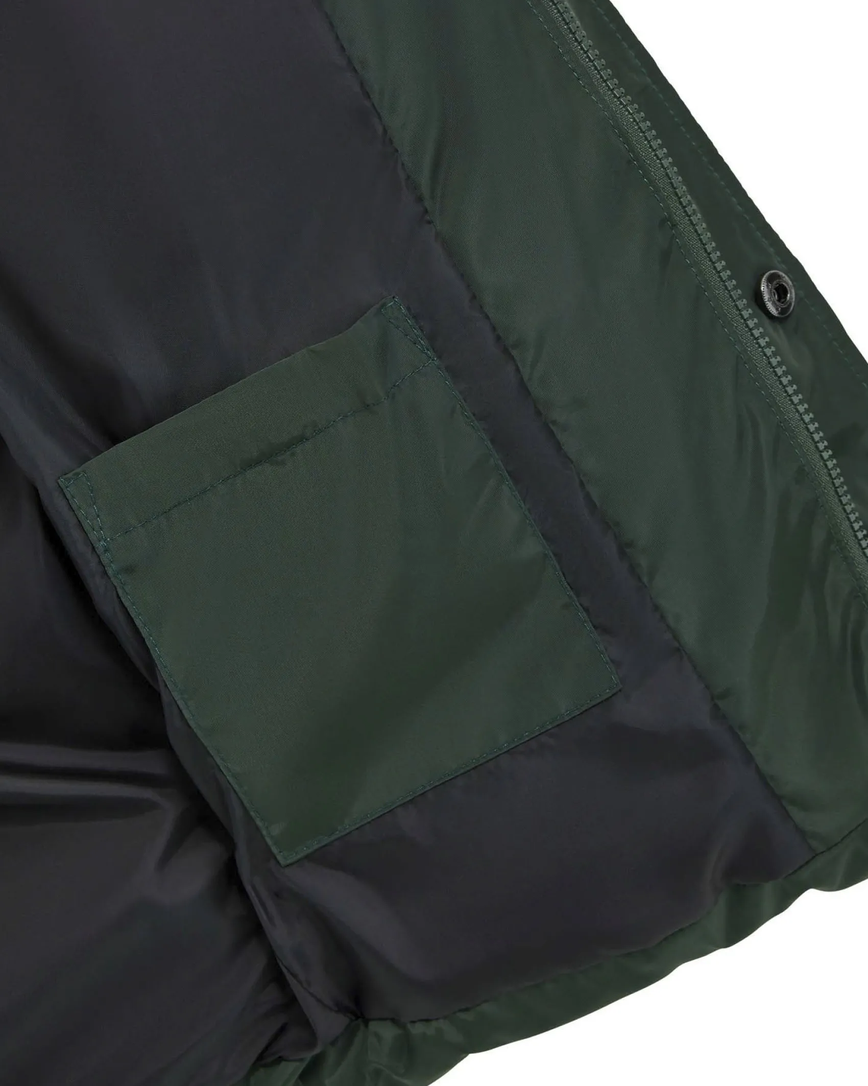 Maxi piumino Guess verde trapuntato con cappuccio