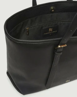 Maxi shopper Emme Marella in similpelle nera con pochette abbinata e manici regolabili
