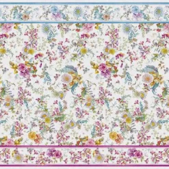 Mezzero Semiramide in lino a fantasia floreale multicolor 270x280 cm