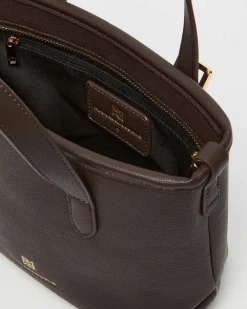 Mini borsa a mano Emme Marella in similpelle martellata marrone con tracolla removibile