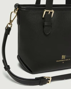 Mini borsa a mano Emme Marella in similpelle martellata nera con tracolla removibile