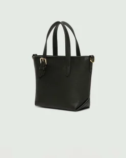 Mini borsa a mano Emme Marella in similpelle martellata nera con tracolla removibile