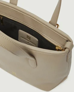 Mini borsa a mano Emme Marella in similpelle martellata color gesso con tracolla removibile