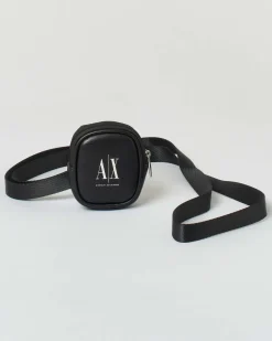 Mini borsetta porta auricolari Armani Exchange nera
