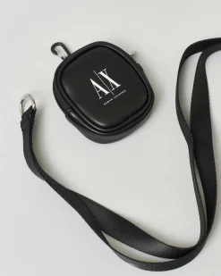 Mini borsetta porta auricolari Armani Exchange nera