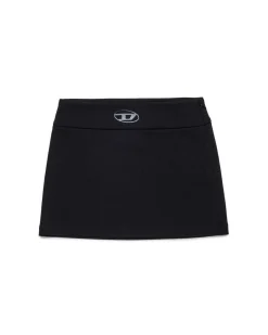 Minigonna Diesel nera in misto viscosa stretch