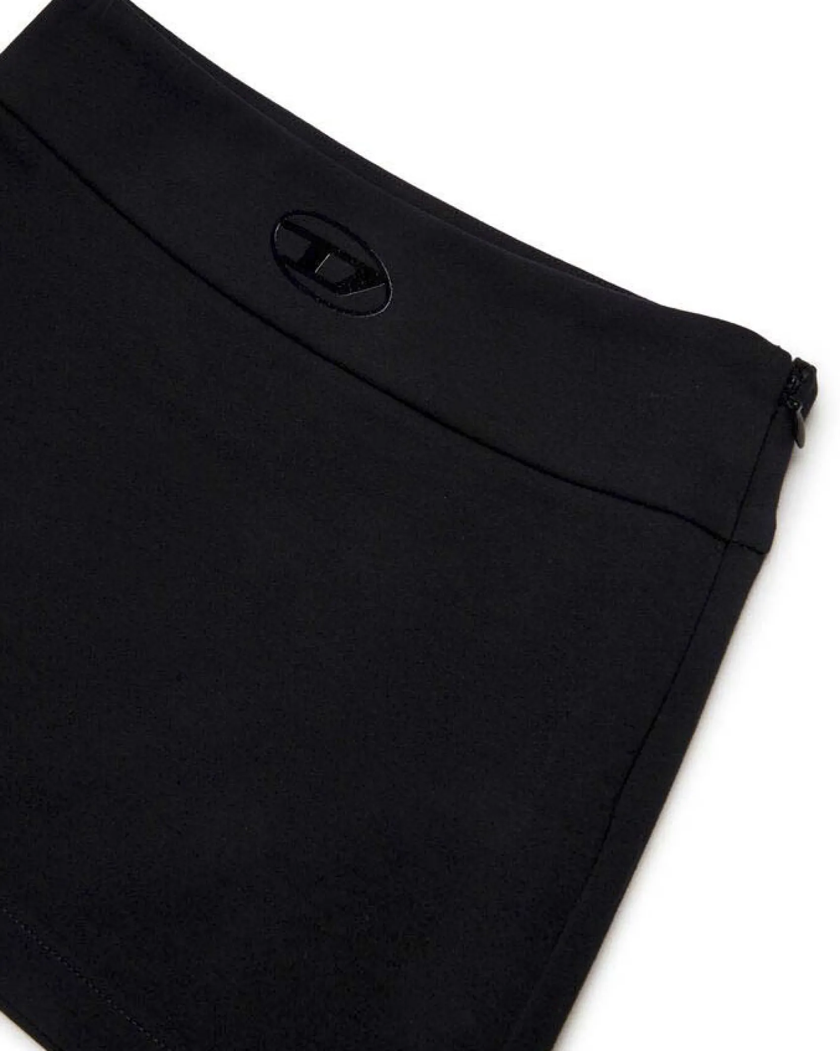 Minigonna Diesel nera in misto viscosa stretch