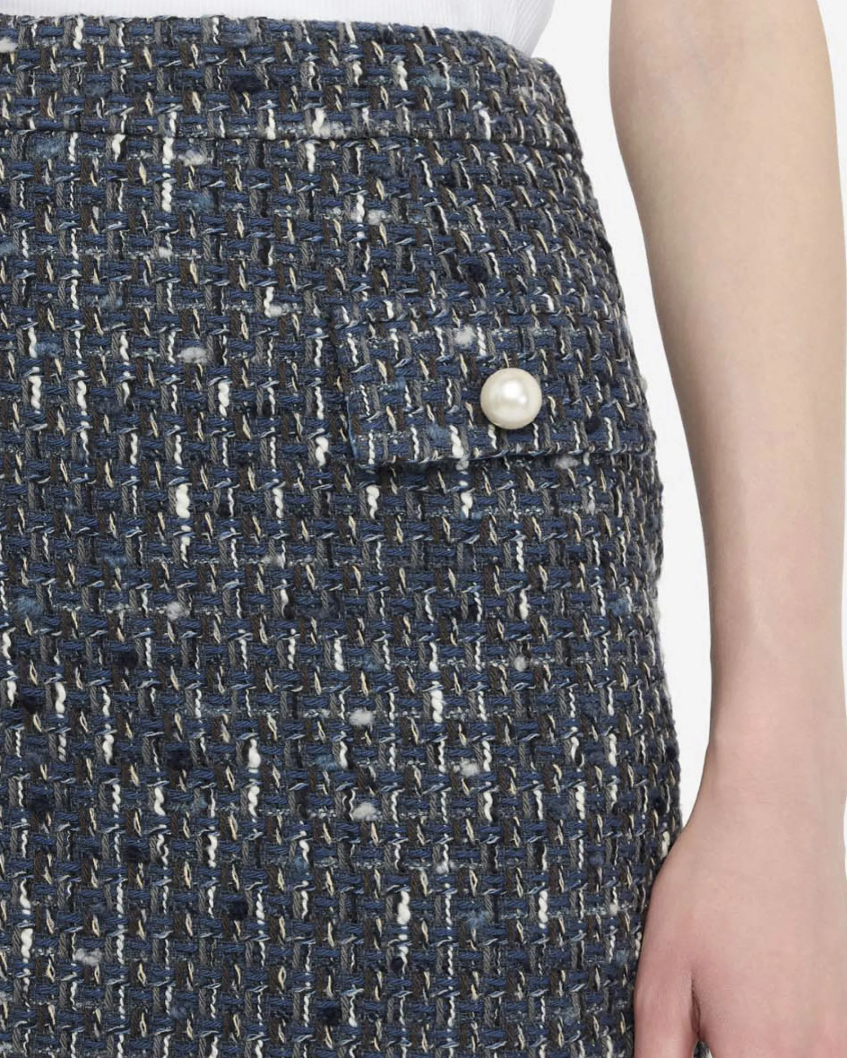 Minigonna Liu Jo avio in bouclé di cotone e lana