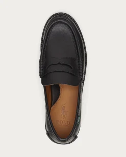 Mocassino Polo Ralph Lauren Penny loafer Jett nero in pelle