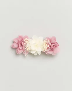 Molletta con fiori avorio e rosa antico